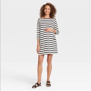 The Nines by Hatch Striped Maternity Dress Large